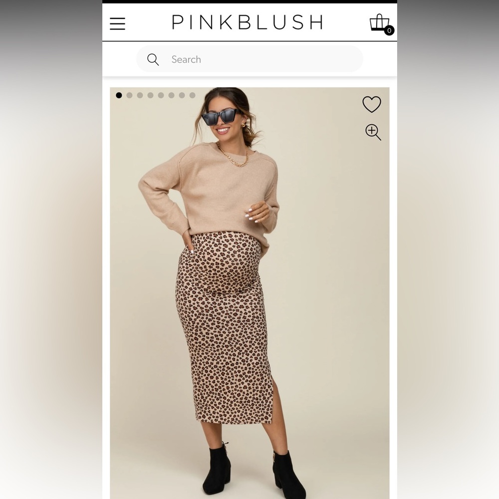 BLVD Animal Print Maternity Skirt